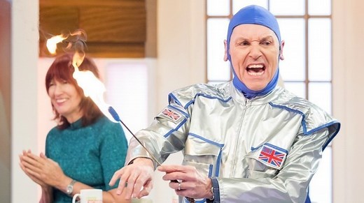 'Dangerous' comedian Brian Conley is back with his fire eating skills!