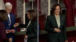 Senator's husband appears to snub Kamala Harris handshake