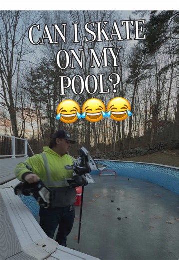 Have you ever skated on your pool? 😂😂 #Hockey #ODR #bauerhockey #fyp #nhl