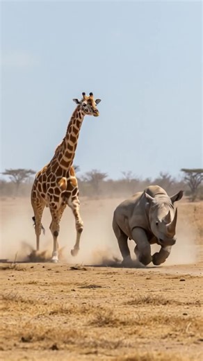 Rhino vs. Giraffe: Epic Animal Showdown in Africa