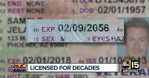 Why AZ driver licenses don't expire for decades