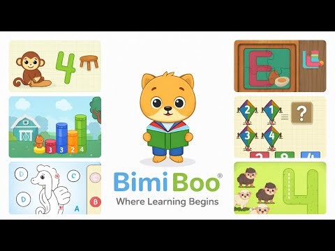 Bimi Boo Learning Video Game For Toddlers Preschoolers Kids. Letters,Puzzles,Numbers, Colors, Shapes