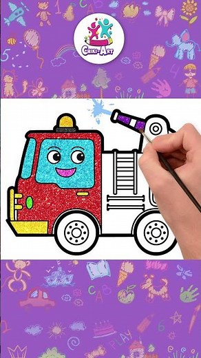 ¡Dibujemos juntos un camión de bomberos! #shorts #drawing #tutorial