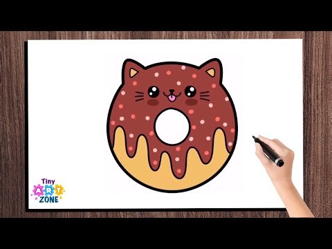 How to Draw a Kitty Donut Easy | Kitty Donut Drawing