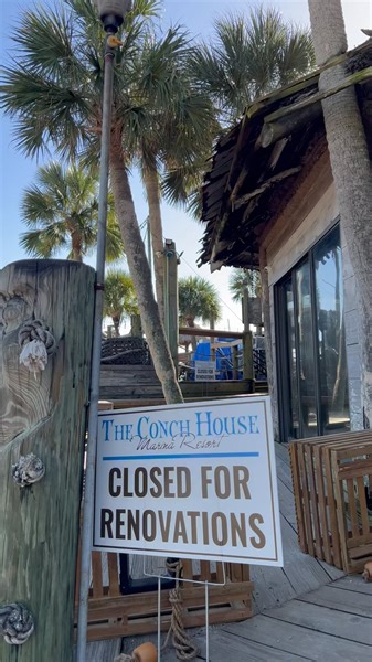 As many of you know, our restaurant is closed for major renovations to our kitchen. Unfortunately, we no longer have a definite date of when the restaurant will reopen but we will make sure to post when we have a definite re opening date. Please feel free to contact us through social media or call our front office if you wish for updates. Our lounge, marina and hotel will still be open. | The Conch House Marina Resort
