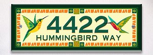 Hummingbird House Number Sign: Custom Ceramic Front Door Decor - Etsy