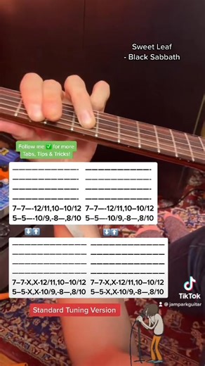 Great Black Sabbath Riff. Sweet Leaf #blacksabbath #ozzyosborne #guitarriff #guitartabs | Jamparkguitar
