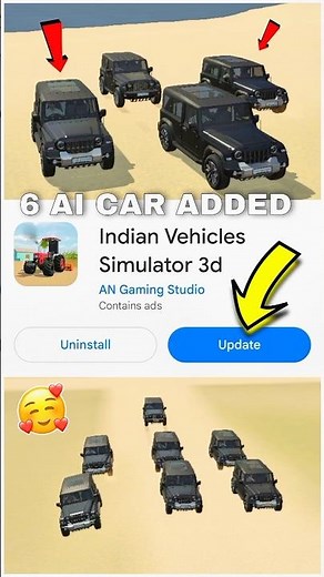 6 AI CAR ADDED 🥳 IN INDIAN VEHICLE SIMULATOR 3D NEW UPDATE KAISE LEN ✅ || #shorts #trending