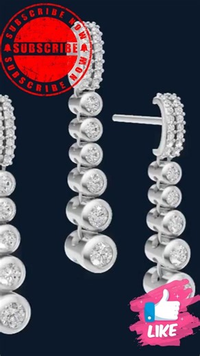 Geometric Round Brilliant Errings Pendnat Set Render in Ijewel 3d #ijewel3d#render