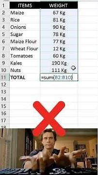 Excel Trick Sum Values with Units (KG) Instantly! ⚡📊