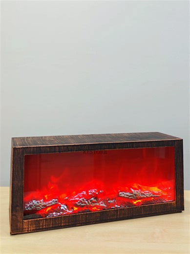 Modern LED Wood Flame Effect Fireplace Lamp