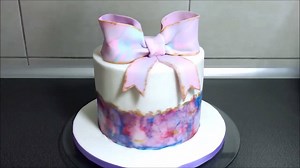 How to make watercolor effect on a cake! By: Cake Decorating Videos | MetDaan Cakes