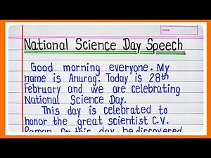Speech On National Science Day l Speech On C V Raman l National Science Day Speech l Speech