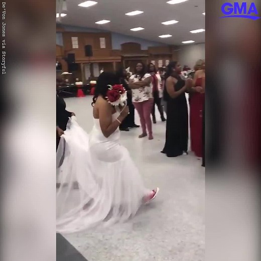 Bride helps brother propose at her wedding in viral video: "I was trying not to cry. I mean, that’s my baby brother!" https://gma.abc/33BaXh3 | Good Morning America