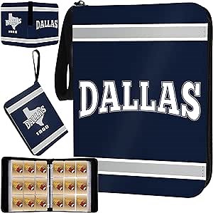 Football Card Binder with Sleeves 900 Pocket, Dallas Football Card Holder for Trading Cards Sports Card 3 Ring Binder Folder Collector Album Storage Book Case for Kids Boys Girls Gift (Navy)