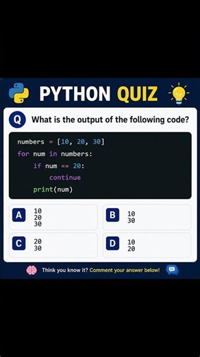 Python Quiz Answer Explained | Learn the continue Statement in Python