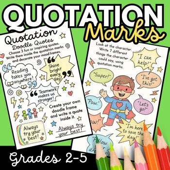 Quotation Marks Fun Activities Worksheet | Punctuation Practice & Grammar