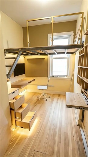 Micro-Studio Loft Transformation: Work + Hobby Wall + Hidden Storage (Japandi + Warm LEDs)