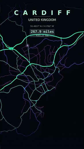 The fingerprint of #cardiff´s road grid! #wales #unitedkingdom #mapping #geography #timeleaps