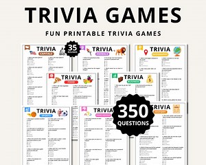 Trivia Game MEGA Bundle: 35 Categories, 350 Questions (printable) - Etsy