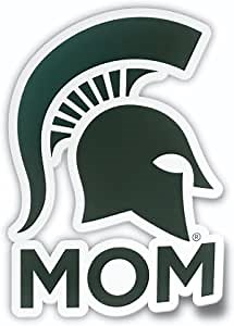 Michigan State Stickers MSU Mom with Spartan Helmet Heavy-Duty Waterproof Car Decal for Windows, Laptops, or Water Bottles