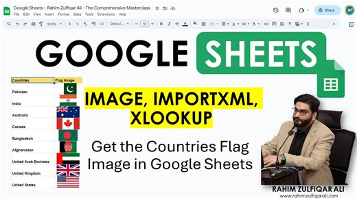Get the Countries Flag Image in Google Sheets | #GoogleSheets IMAGE, IMPORTXML, XLOOKUP | Excel Basement