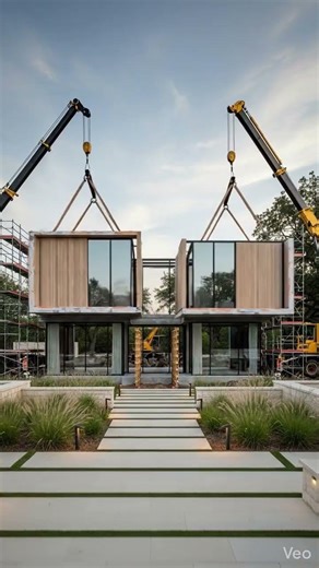 Two Storey Modern House Construction Timelapse AI