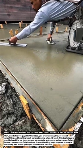 Perfect Concrete Finishing Process Using Hand Trowel | Smooth & Precise Surface Work.