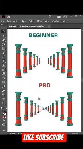 Beginner vs Pro Illustrator Scale Tool Trick 🔥#DesignersLife #EditingTricks #designer