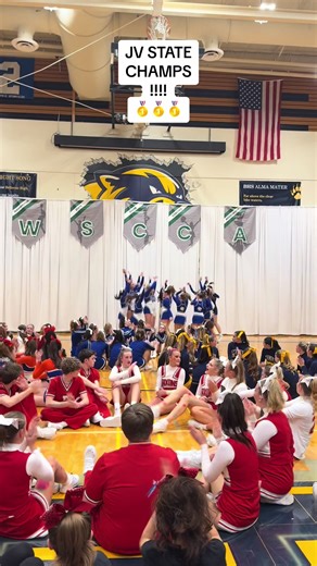 That’s a three peat for JV!✨🥇 #highschoolcheer #tahomacheer #jvstate #jvcheer #gamedaycheer