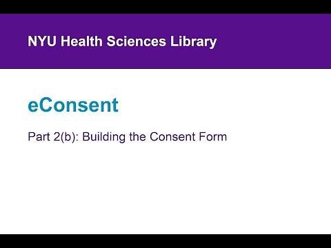 eConsent 2(b): Building the Consent Form
