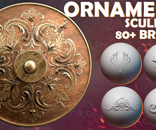 ArtStation - Blender Ornaments Brushes. Asset Browser. | Brushes