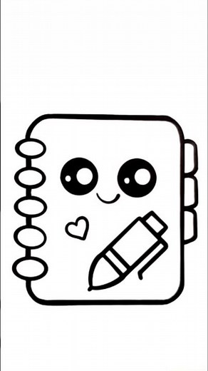 comment dessiner un cahier kawaii facile