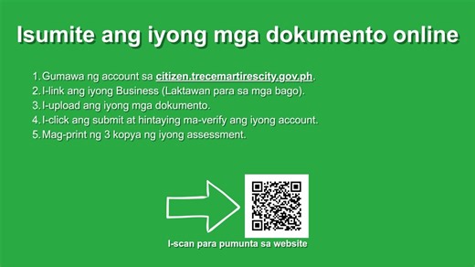 ✅ BUSINESS PERMIT APPLICATION GUIDE Magandang araw po mga minamahal kong Treceño! Layunin po natin na maging mas mabilis, mas madali, at mas organisado ang inyong transaksyon sa City Government of Trece Martires kaya’t narito po ang mga hakbang upang mas maging malinaw at maayos ang proseso sa pagkuha ng inyong Business Permit. Narito po ang mga listahan ng mga kailangan para sa pagaapply ng permit sa Bagong Negosyo ✅DTI, SEC, o CDA Registration�Sole Proprietorship (DTI) - https://bnrs.dti.gov.p
