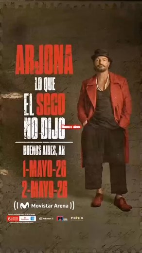 🎤✨ ¡Ricardo Arjona llega a Buenos Aires! 🇦🇷🔥 Viví una noche mágica con sus grandes éxitos y emociones únicas. 💫 📲 Reservá tu lugar con Gaby ToP Travel y sé parte de este concierto inolvidable. ⭕️ Para más información y reservas: https://wa.me/59169671000 | GABY Top Travel