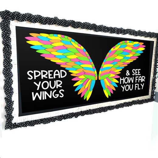 Back to School Bulletin Board Kit With Wings and Feathers Templates for Photo Backdrop - Etsy