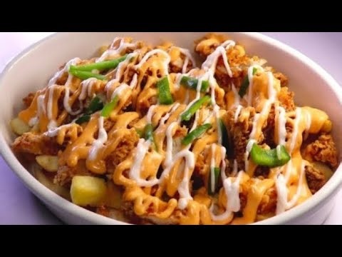 Chicken Loaded Fries With Cheese Sauce Recipe By Recipes Of The World 👍🏻