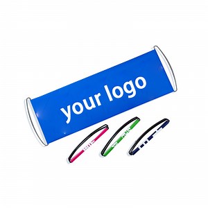 [Hot Item] Promotional Advertising Hand Held Flag Retractable Plastic Hand Banner Scrolling Pull Banner