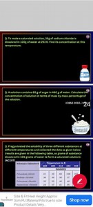 Q. To make a saturated solution, 36 g of sodium chloride is dis... | Filo