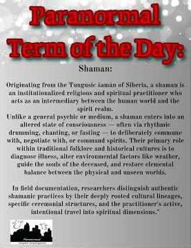 Paranormal Term of the Day: Shaman