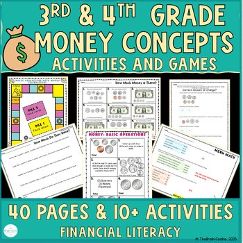 Money Task Cards, Menu Math, Counting Money Game, Making Change, Comparing Money