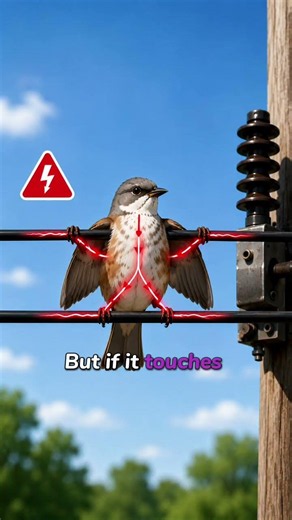 Why Don’t Birds Get Electrocuted on Power Lines? ⚡🐦