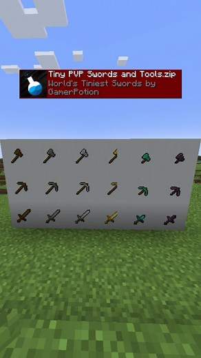 Minecraft Mini Tools: Tiny Swords and Tools Texture Pack