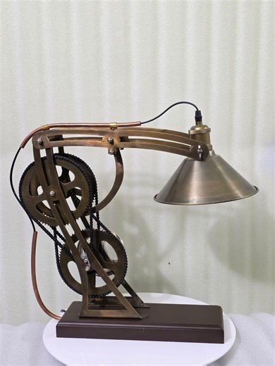 Vintage Industrial Desk Lamp - Machine Age Task Light - Standing Table Lamp With Antique Brass Accents - Metal Shade - Housewarming Gift - Etsy