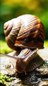 Snail Slithering on Rock: Relaxing Macro Zoom 🐌 | Nature ASMR