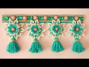DIY Woolen Toran Out Of Wool. Home Decor Idea. Woolen Door Hanging Toran Making At Home. 2510