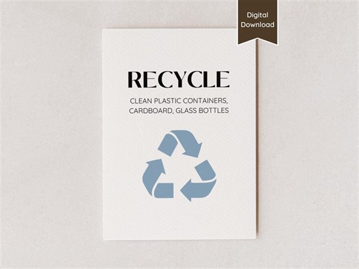 Recycling Bin Sign; Eco-friendly Trash Sorting Instructions Guide; Airbnb Rental Business; US Letter A4 5x7 8x10; Printable & Editable Pdfs - Etsy UK