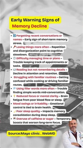Early Warning Signs of Memory Decline After 60
