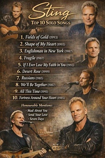 Sting Top Ten Solo Songs of all time