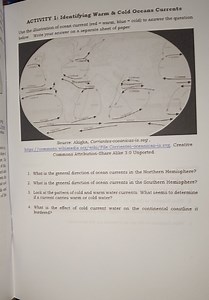 ACTIVITY 1: Identifying Warm & Cold Oceans CurrentsUse the il... | Filo